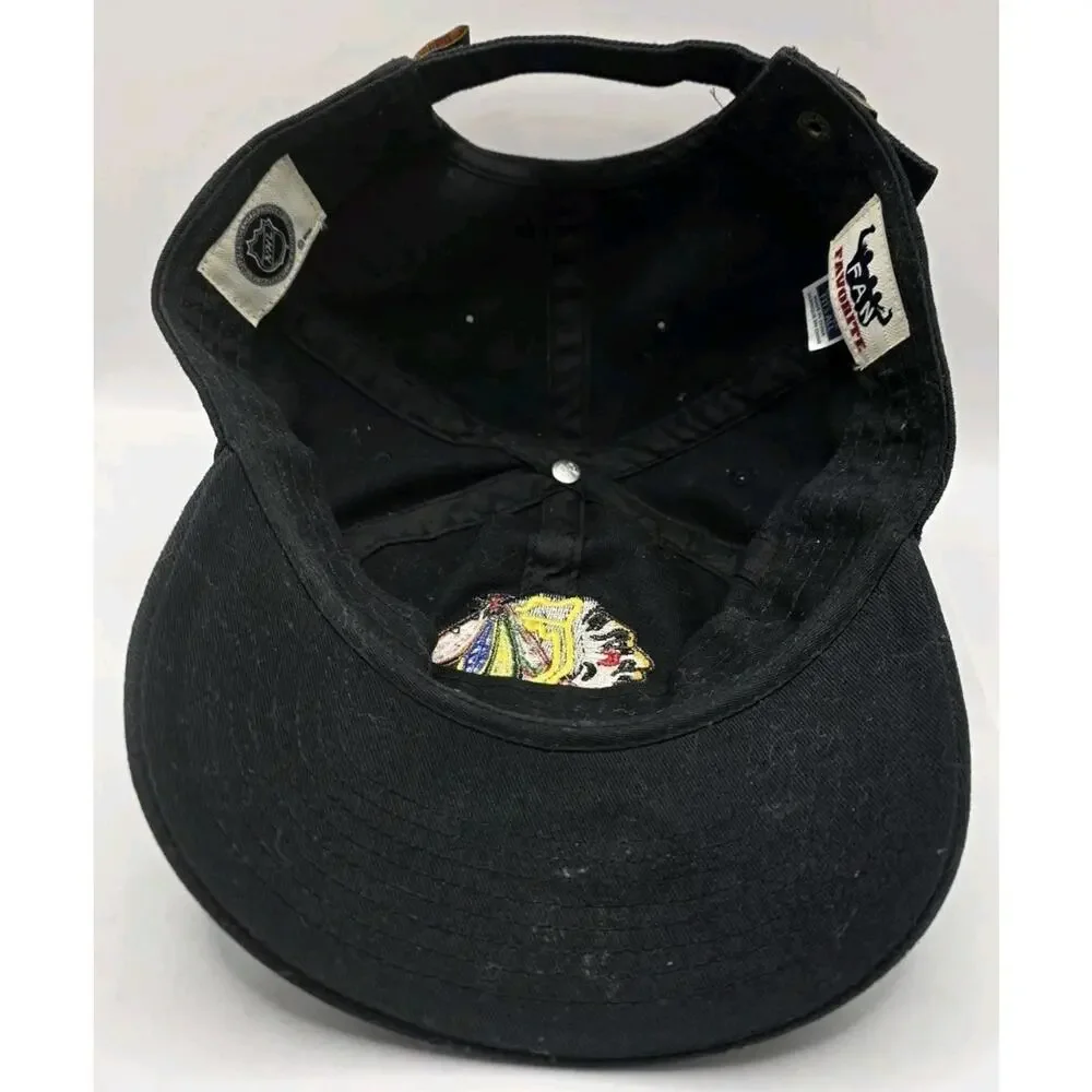 Fan Favorite Chicago Blackhawks All‎ Black Hat Adult Adjustable Clean Up Cap NHL
